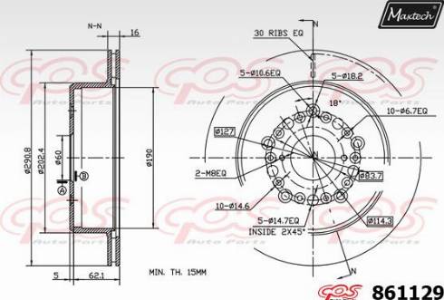 Maxtech 861129.0000 - Kočioni disk www.molydon.hr