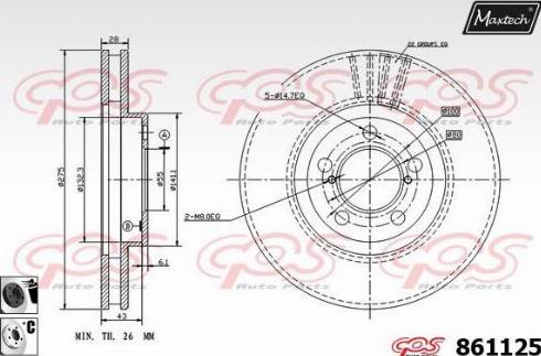 Maxtech 861125.6060 - Kočioni disk www.molydon.hr