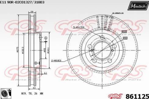 Maxtech 861125.0060 - Kočioni disk www.molydon.hr