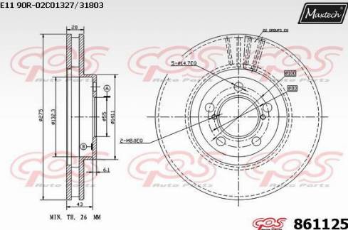 Maxtech 861125.0000 - Kočioni disk www.molydon.hr