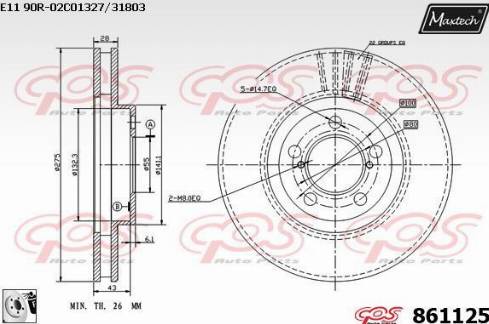 Maxtech 861125.0080 - Kočioni disk www.molydon.hr