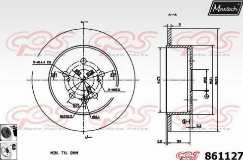 Maxtech 861127.6060 - Kočioni disk www.molydon.hr