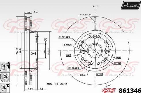 Maxtech 861346.6980 - Kočioni disk www.molydon.hr