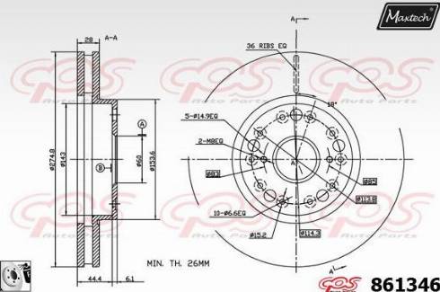 Maxtech 861346.0080 - Kočioni disk www.molydon.hr