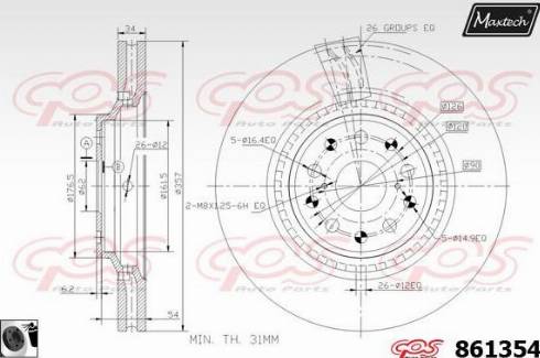 Maxtech 861354.0060 - Kočioni disk www.molydon.hr