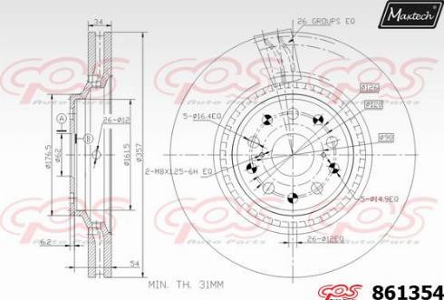 Maxtech 861354.0000 - Kočioni disk www.molydon.hr