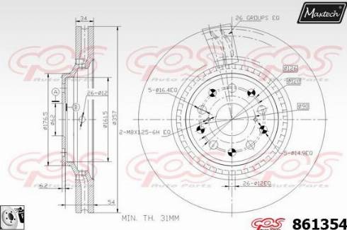 Maxtech 861354.0080 - Kočioni disk www.molydon.hr