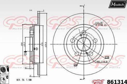 Maxtech 861314.6060 - Kočioni disk www.molydon.hr