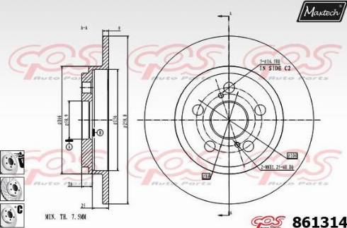 Maxtech 861314.6880 - Kočioni disk www.molydon.hr