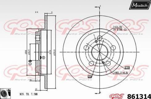 Maxtech 861314.0060 - Kočioni disk www.molydon.hr