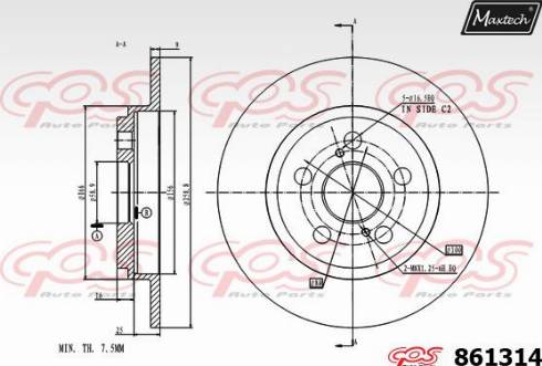 Maxtech 861314.0000 - Kočioni disk www.molydon.hr