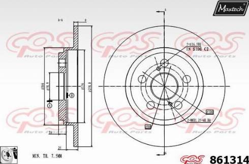 Maxtech 861314.0080 - Kočioni disk www.molydon.hr