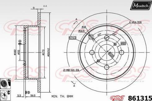 Maxtech 861315.6060 - Kočioni disk www.molydon.hr