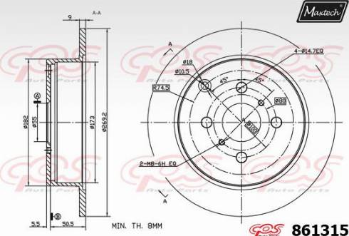 Maxtech 861315.0000 - Kočioni disk www.molydon.hr