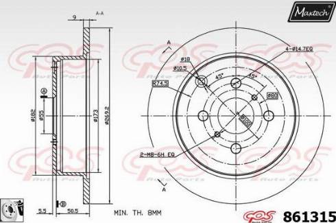 Maxtech 861315.0080 - Kočioni disk www.molydon.hr