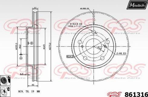 Maxtech 861316.6060 - Kočioni disk www.molydon.hr