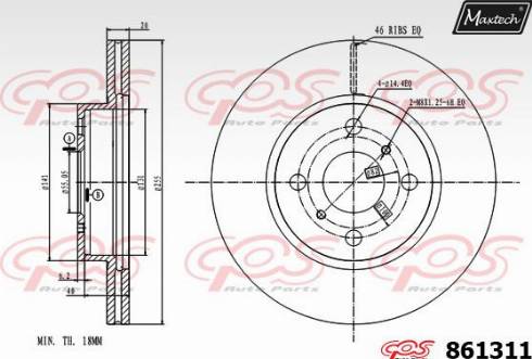 Maxtech 861311.0000 - Kočioni disk www.molydon.hr