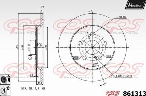 Maxtech 861313.6060 - Kočioni disk www.molydon.hr