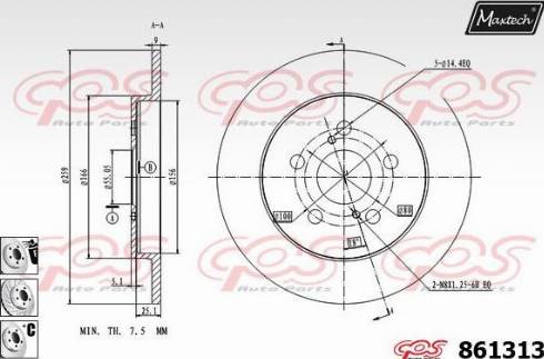 Maxtech 861313.6880 - Kočioni disk www.molydon.hr