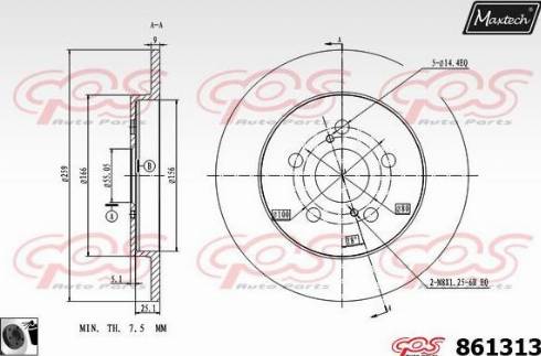 Maxtech 861313.0060 - Kočioni disk www.molydon.hr