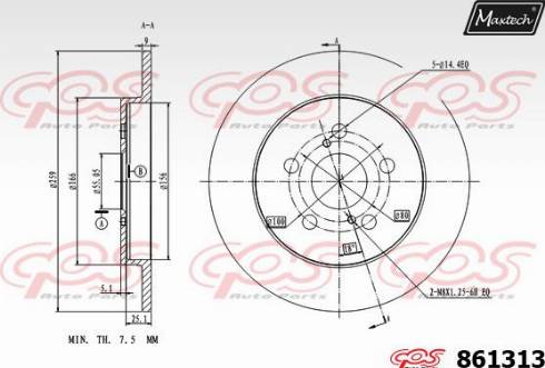 Maxtech 861313.0000 - Kočioni disk www.molydon.hr