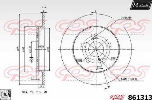 Maxtech 861313.0080 - Kočioni disk www.molydon.hr