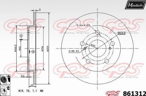 Maxtech 861312.6060 - Kočioni disk www.molydon.hr