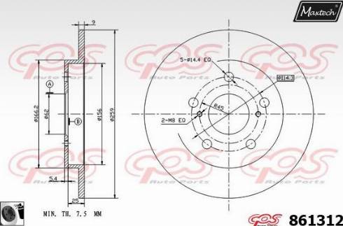 Maxtech 861312.0060 - Kočioni disk www.molydon.hr