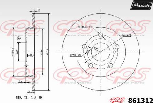 Maxtech 861312.0000 - Kočioni disk www.molydon.hr