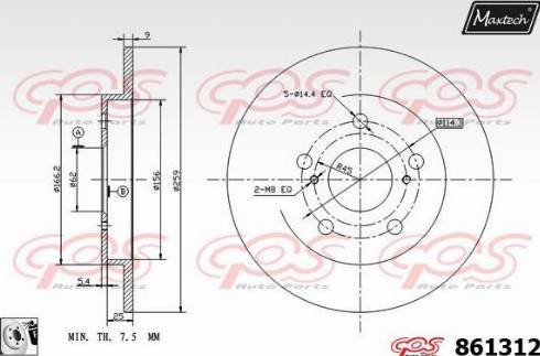 Maxtech 861312.0080 - Kočioni disk www.molydon.hr