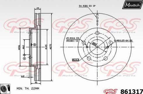 Maxtech 861317.0060 - Kočioni disk www.molydon.hr