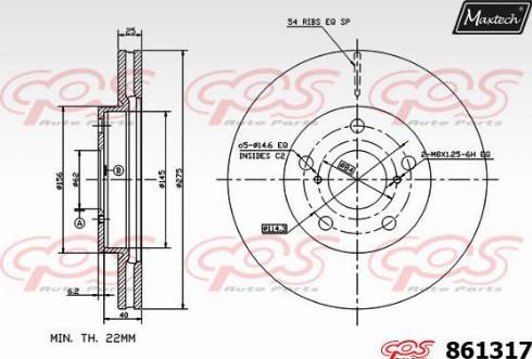 Maxtech 861317.0000 - Kočioni disk www.molydon.hr