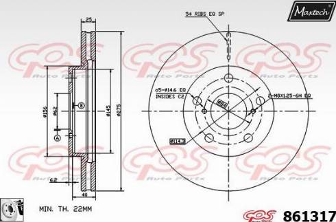 Maxtech 861317.0080 - Kočioni disk www.molydon.hr