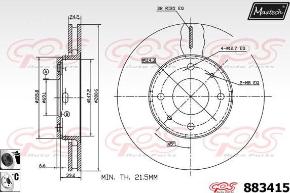 Maxtech 861317 - Kočioni disk www.molydon.hr