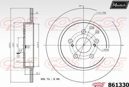 Maxtech 861330.0000 - Kočioni disk www.molydon.hr