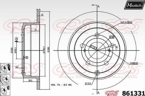 Maxtech 861331.6980 - Kočioni disk www.molydon.hr