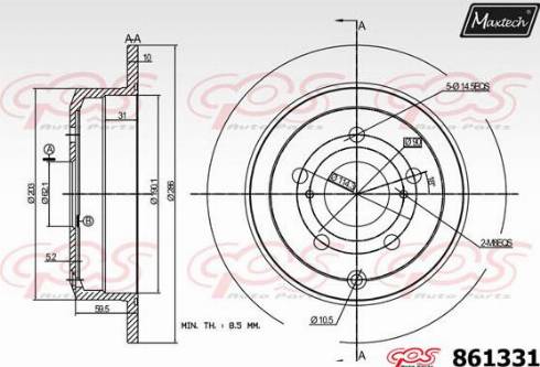 Maxtech 861331.0000 - Kočioni disk www.molydon.hr