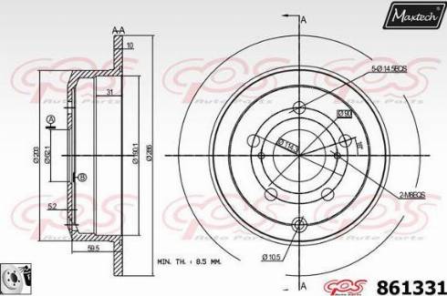 Maxtech 861331.0080 - Kočioni disk www.molydon.hr