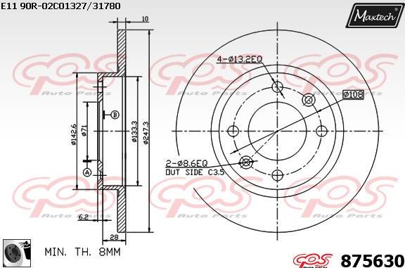 Maxtech 861338 - Kočioni disk www.molydon.hr