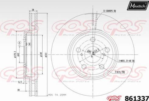 Maxtech 861337.0000 - Kočioni disk www.molydon.hr