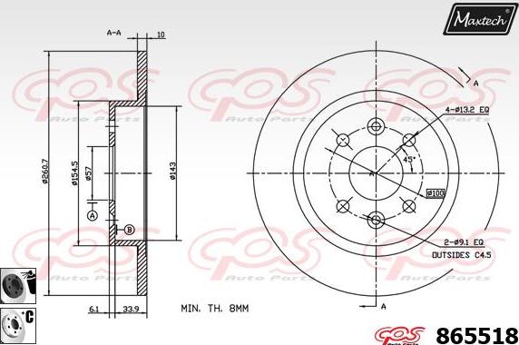 Maxtech 861337 - Kočioni disk www.molydon.hr