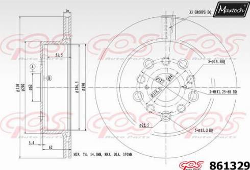 Maxtech 861329.0000 - Kočioni disk www.molydon.hr