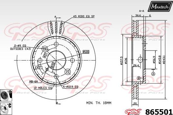 Maxtech 861329 - Kočioni disk www.molydon.hr