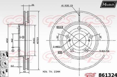 Maxtech 861324.6880 - Kočioni disk www.molydon.hr