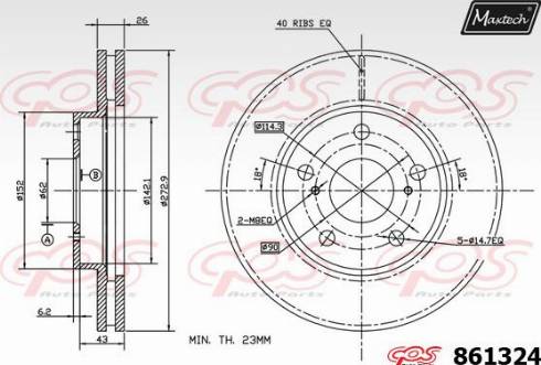 Maxtech 861324.0000 - Kočioni disk www.molydon.hr