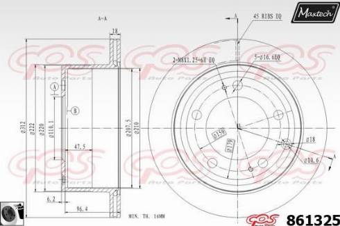 Maxtech 861325.0060 - Kočioni disk www.molydon.hr