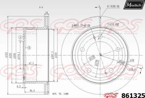 Maxtech 861325.0000 - Kočioni disk www.molydon.hr