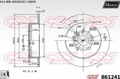 Maxtech 861241.0080 - Kočioni disk www.molydon.hr