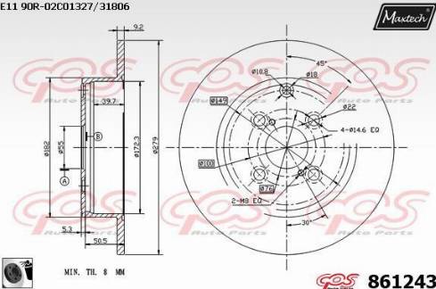 Maxtech 861243.0060 - Kočioni disk www.molydon.hr