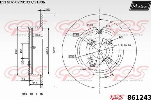 Maxtech 861243.0000 - Kočioni disk www.molydon.hr